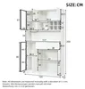 Armoire haute vitrine, 120x33x200 cm, meuble de salon avec Voir les images du produit 4