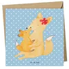 Mr. & Mrs. Panda Grußkarte Fuchs Mama - Blau Pastell - Produktbild-Vorschau 1