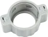 A gray plastic coupling nut with internal threads and two locking tabs. Produktbild-Vorschau