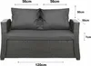 Polštáře na zahradní pohovku- Antracit| Sedák 120x50x7, Náhled obrázku produktu 2