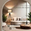 Lampadaire Lunaris, abat-jour en tissu, trépied - noir Voir les images du produit 3
