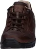 A close-up front view of a brown leather hiking shoe. Voir les images du produit