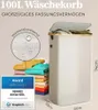 HENNEZ 100L Cesto portabiancheria con coperchio Beige - Anteprima dell’immagine prodotto 3