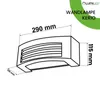 A technical drawing of a wall lamp with dimensions indicated. Anteprima dell’immagine prodotto