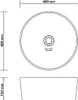 Technical drawing of a round sink with dimensions. Náhľad obrázku produktu