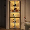 Merax LED-Glasvitrine, Eichenoptik, Integrierte Produktbild-Vorschau 3