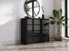 Commode 8 tiroirs, noir mat / noir brillant, 138 x 101 x 39 Voir les images du produit 2