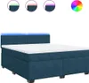 vidaXL Boxspringbett mit Matratze Blau 180x200 cm Samt Produktbild-Vorschau 1