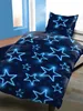 2 tlg Bettwäsche 135x200 cm Sterne blau leuchtoptik Produktbild-Vorschau 2