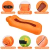 Collage of product images showing features of an inflatable lounger. Produktbild-Vorschau