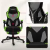A gaming chair with close-up views of its features. Produktbild-Vorschau