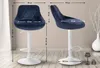 2er Set Barhocker Lazio Samt weiß blau Produktbild-Vorschau 2