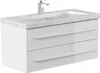 Badmöbel Waschplatz Marmor Carrara White "YAMO 100" weiß Produktbild-Vorschau 3