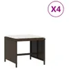 vidaXL Zahradní stolička s polštářem 4 ks hnědá 40x40x35 cm Náhled obrázku produktu 1