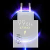 A close-up marketing image of a white Xiaomi 67W charger with glowing purple and blue light effects. Produktbild-Vorschau