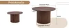 Table basse ronde de 70 cm, aspect noyer, MDF rainuré, Voir les images du produit 14
