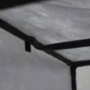 A close-up view of the interior structure of a gray fabric wardrobe, showing the black metal frame and fabric material. Produktbild-Vorschau