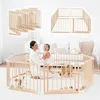 Laufgitter Baby faltbar aus Holz 172 x 172 cm – Baby Produktbild-Vorschau 1