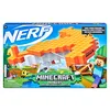 The image shows the packaging of a Nerf Minecraft Pillagers Crossbow toy. The packaging features the toy prominently, along with Minecraft-themed graphics and characters. Produktbild-Vorschau
