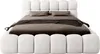 FEDVE Polsterbett Isny aus Bouclé-Stoff 160x200 cm, Weiß Produktbild-Vorschau 1