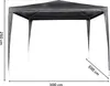 A diagram showing the dimensions of a black gazebo. Produktbild-Vorschau