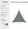 Voile d'ombrage triangulaire, gris - 3 x 3 x 3 m Voir les images du produit 6