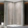 Falttür Duschkabine 80x100x195cm Eckeinstieg Produktbild-Vorschau 1