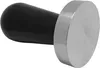 A black and silver coffee tamper on a white background. Produktbild-Vorschau