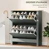 HOMCOM Schuhschrank mit 2 Klappen, verstellbar Trennwand Produktbild-Vorschau 4