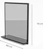 Kúpeľňové zrkadlo so poličkou Čierne 70x60 cm moderné Náhľad obrázku produktu 2