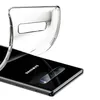 A clear phone case is shown partially covering a black smartphone. Produktbild-Vorschau