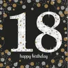 amscan Servietten Sparkling Celebration 18 schwarz/silber Produktbild-Vorschau 1