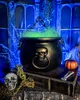 Schwarzer Hexenkessel mit Totenkopf und Kette als Henkel 14 Produktbild-Vorschau 2