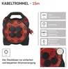 Gummi-Kabeltrommel mit LED-Strahler - 4 Steckdosen, 15m, 1,5mm2 Produktbild-Vorschau