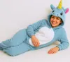 Pigiama Onesie Kigurumi Costume Azzurro Unicorno L: Anteprima dell’immagine prodotto 6