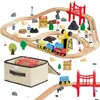 VEVOR 113-teiliges Holzbahn-Set, für Kinder im Alter von Produktbild-Vorschau 1