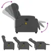 A collage of images showing a dark gray fabric massage chair in different reclining positions. Anteprima dell’immagine prodotto