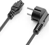 deleyCON 2m Netzkabel Stromkabel Typ F auf C5 (Nylon Kabel) Produktbild-Vorschau 2