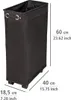 A black laundry basket with dimensions indicated by measurement lines and text. Produktbild-Vorschau