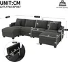 Merax U-förmiges Ecksofa 6-Sitzer, Soffa mit Produktbild-Vorschau 5