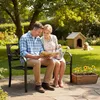 Outsunny Gartenbank 3-Sitzer Sitzbank Stahlbank Bank mit Produktbild-Vorschau 2