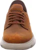 A front view of a brown leather Skechers shoe. Voir les images du produit
