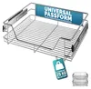 A chrome wire basket drawer pull-out for a kitchen cabinet. Produktbild-Vorschau