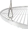 A close-up shot of a round metal grill grate suspended by a cable and carabiner. Anteprima dell’immagine prodotto