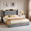 INONEFT Boxspringbed, gestoffeerd bed 140x190 met LED en Productafbeelding-voorbeeld 3