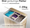 Bambus Wäschekorb 3 Fächer, 150L Wäschesammler mit Deckel & Produktbild-Vorschau 4