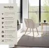 Chaise MARILYN aspect velours capitonné - taupe/or, par Voir les images du produit 2
