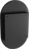 A black oval-shaped medicine cabinet with a rectangular front panel, shown from a slight angle. Anteprima dell’immagine prodotto