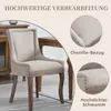 Esszimmerstuhl 2er-Set Küchenstuhl Chenillebezug, Holzfüße Produktbild-Vorschau 3