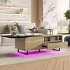 STILVORA Couchtisch mit LED-Bodenlicht,Höhenverstellbarer Produktbild-Vorschau 3